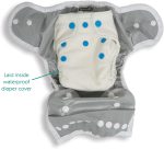 Thirsties Snap Natural Newborn Bamboo Fitted Cloth Diaper, Fin 1 Count (Pack of 1) - Image 4